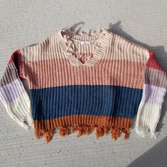 On The Road striped fringed sweater - Picture 3 of 8